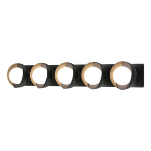 Hubbardton Forge - 201379-SKT-10-84-GG0711 - Five Light Bath Sconce - Brooklyn - Black