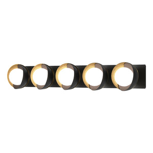 Hubbardton Forge - 201379-SKT-10-86-GG0711 - Five Light Bath Sconce - Brooklyn - Black
