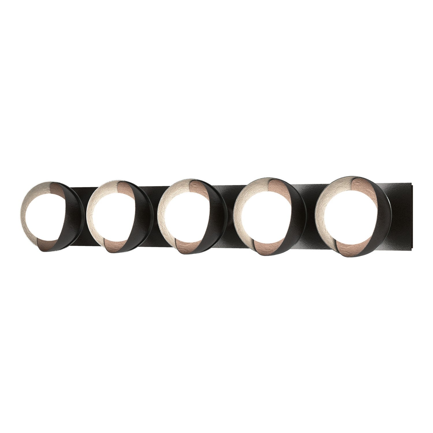 Hubbardton Forge - 201379-SKT-14-82-GG0711 - Brooklyn 5-Light Straight Double Shade Bath Sconce - Brooklyn - Oil Rubbed Bronze