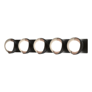 Hubbardton Forge - 201379-SKT-14-82-GG0711 - Five Light Bath Sconce - Brooklyn - Oil Rubbed Bronze