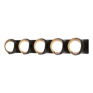Hubbardton Forge - 201379-SKT-14-84-GG0711 - Five Light Bath Sconce - Brooklyn - Oil Rubbed Bronze