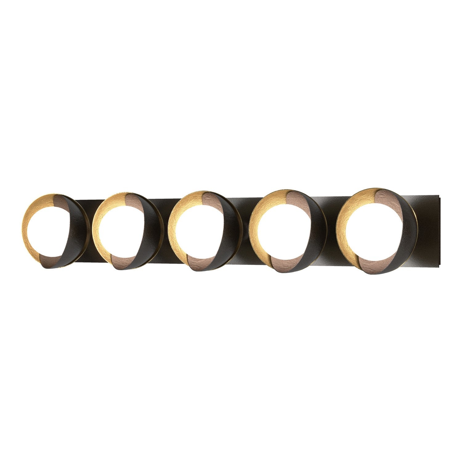 Hubbardton Forge - 201379-SKT-14-86-GG0711 - Five Light Bath Sconce - Brooklyn - Oil Rubbed Bronze