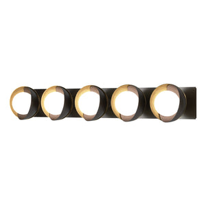 Hubbardton Forge - 201379-SKT-14-86-GG0711 - Five Light Bath Sconce - Brooklyn - Oil Rubbed Bronze