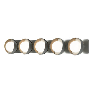 Hubbardton Forge - 201379-SKT-82-84-GG0711 - Five Light Bath Sconce - Brooklyn - Vintage Platinum