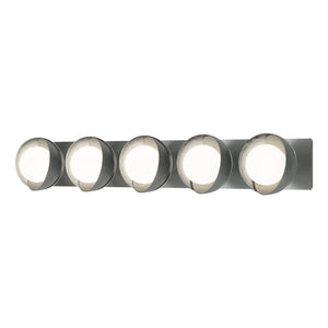 Hubbardton Forge - 201379-SKT-82-85-GG0711 - Five Light Bath Sconce - Brooklyn - Vintage Platinum