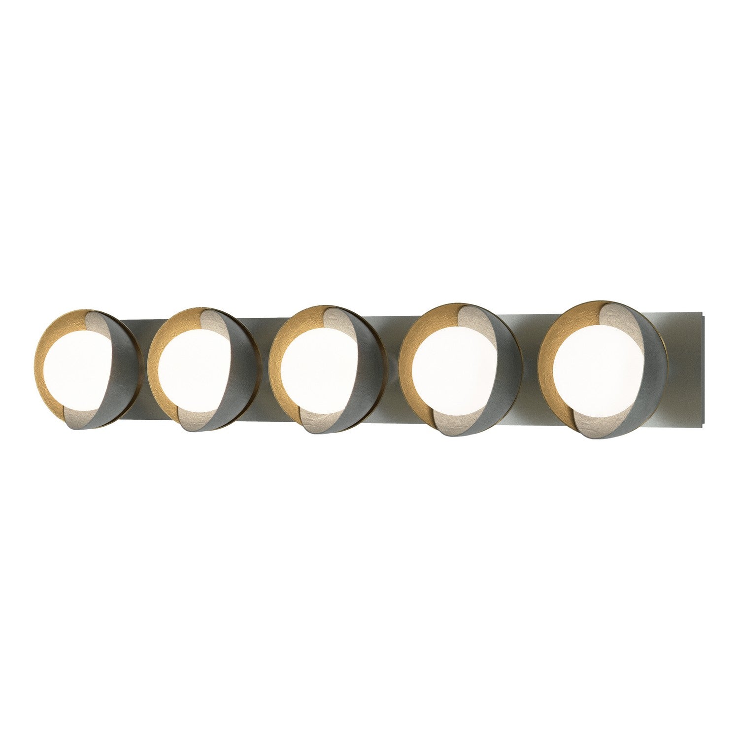 Hubbardton Forge - 201379-SKT-82-86-GG0711 - Five Light Bath Sconce - Brooklyn - Vintage Platinum