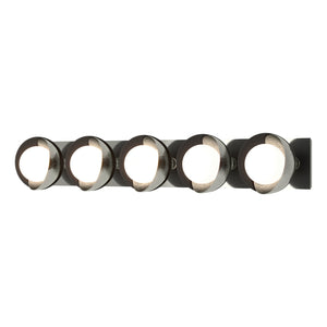 Hubbardton Forge - 201379-SKT-85-10-GG0711 - Five Light Bath Sconce - Brooklyn - Sterling