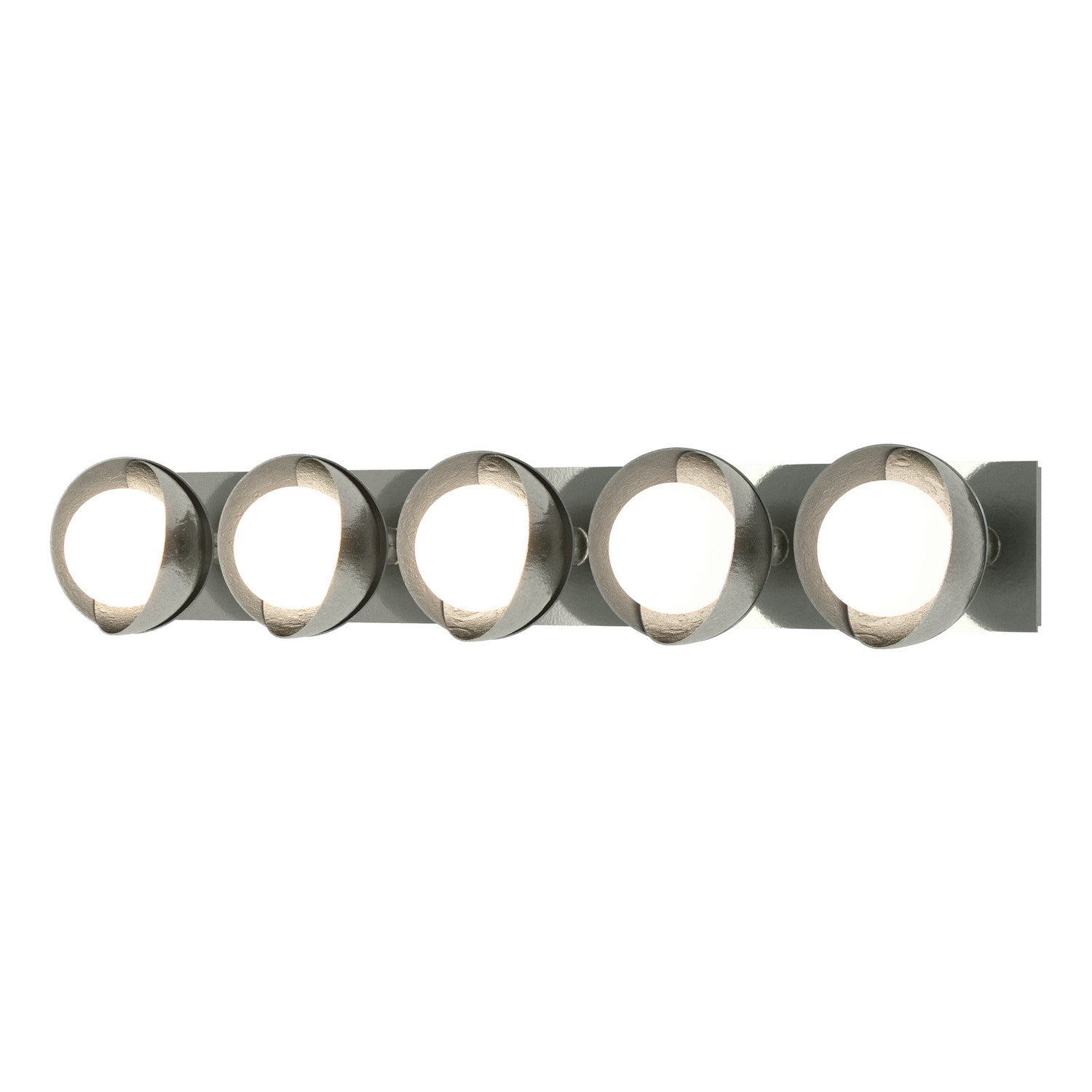 Hubbardton Forge - 201379-SKT-85-82-GG0711 - Brooklyn 5-Light Straight Double Shade Bath Sconce - Brooklyn - Sterling