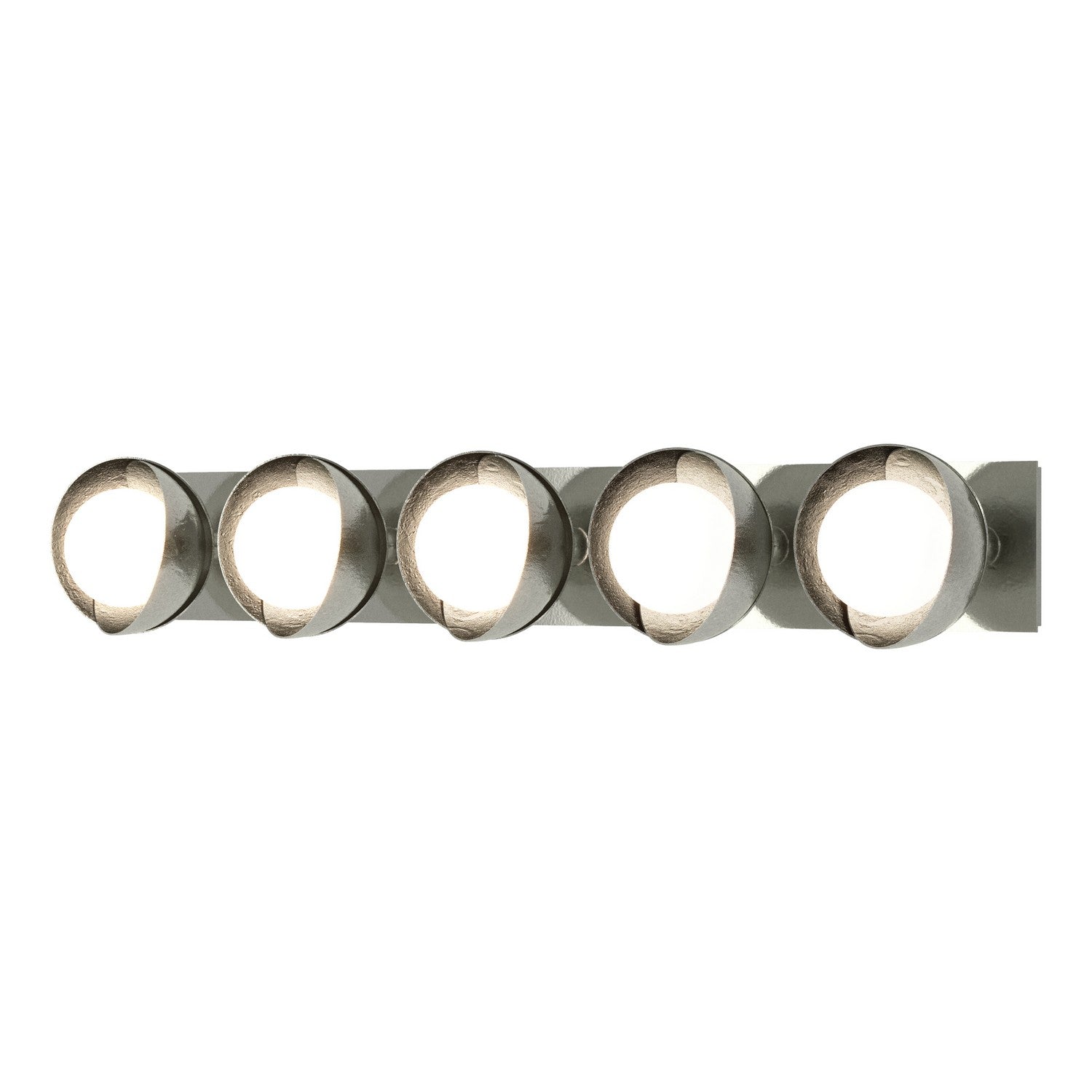 Hubbardton Forge - 201379-SKT-85-85-GG0711 - Brooklyn 5-Light Straight Double Shade Bath Sconce - Brooklyn - Sterling