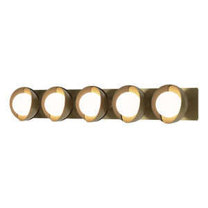 Hubbardton Forge - 201379-SKT-86-84-GG0711 - Five Light Bath Sconce - Brooklyn - Modern Brass