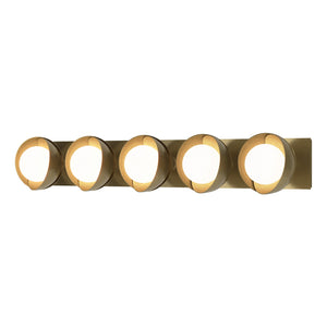 Hubbardton Forge - 201379-SKT-86-86-GG0711 - Five Light Bath Sconce - Brooklyn - Modern Brass