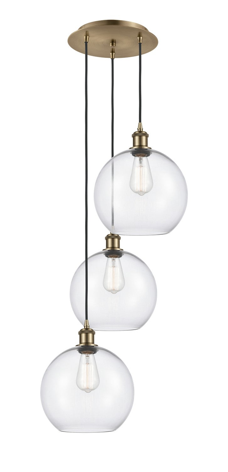 Innovations - 113B-3P-AB-G122-10 - LED Pendant - Ballston - Antique Brass