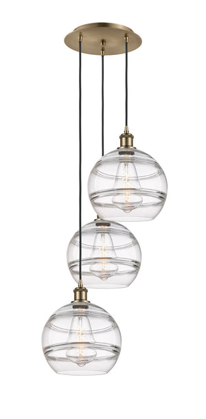 Innovations - 113B-3P-AB-G556-10CL - Three Light Pendant - Ballston - Antique Brass