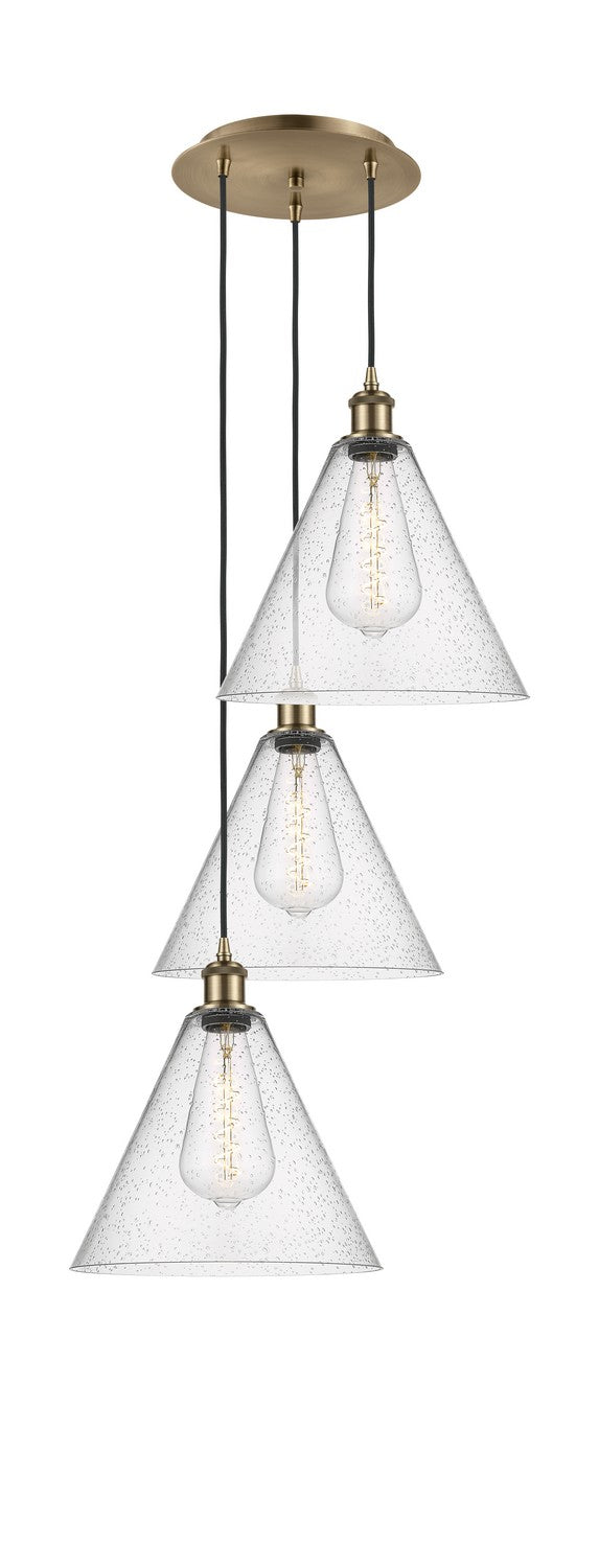 Innovations - 113B-3P-AB-GBC-124 - LED Pendant - Ballston - Antique Brass