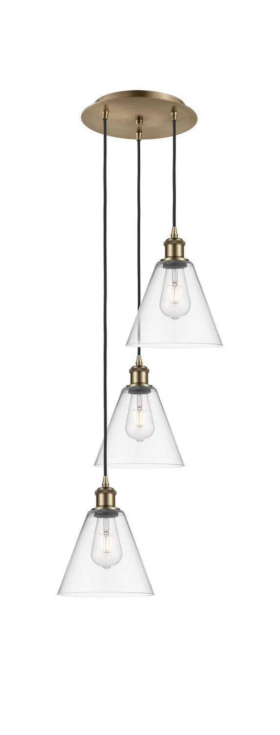 Innovations - 113B-3P-AB-GBC-82 - LED Pendant - Ballston - Antique Brass