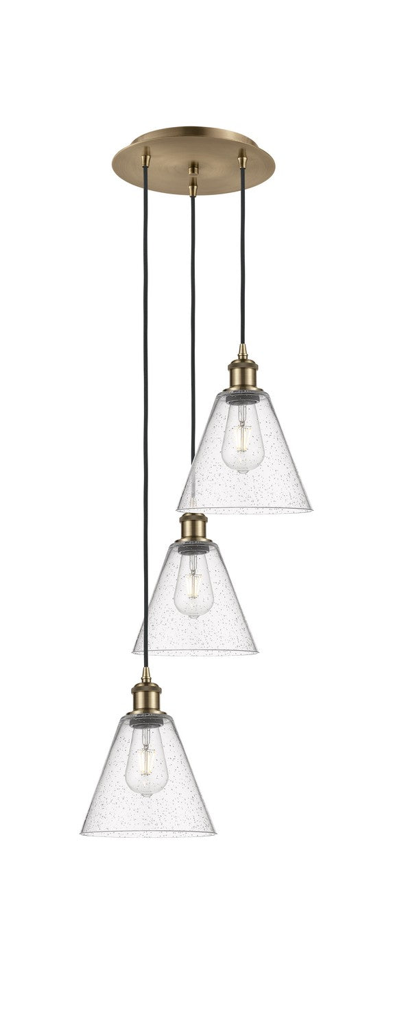 Innovations - 113B-3P-AB-GBC-84 - LED Pendant - Ballston - Antique Brass