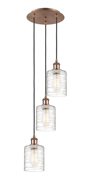 Innovations - 113B-3P-AC-G1113 - LED Pendant - Ballston - Antique Copper