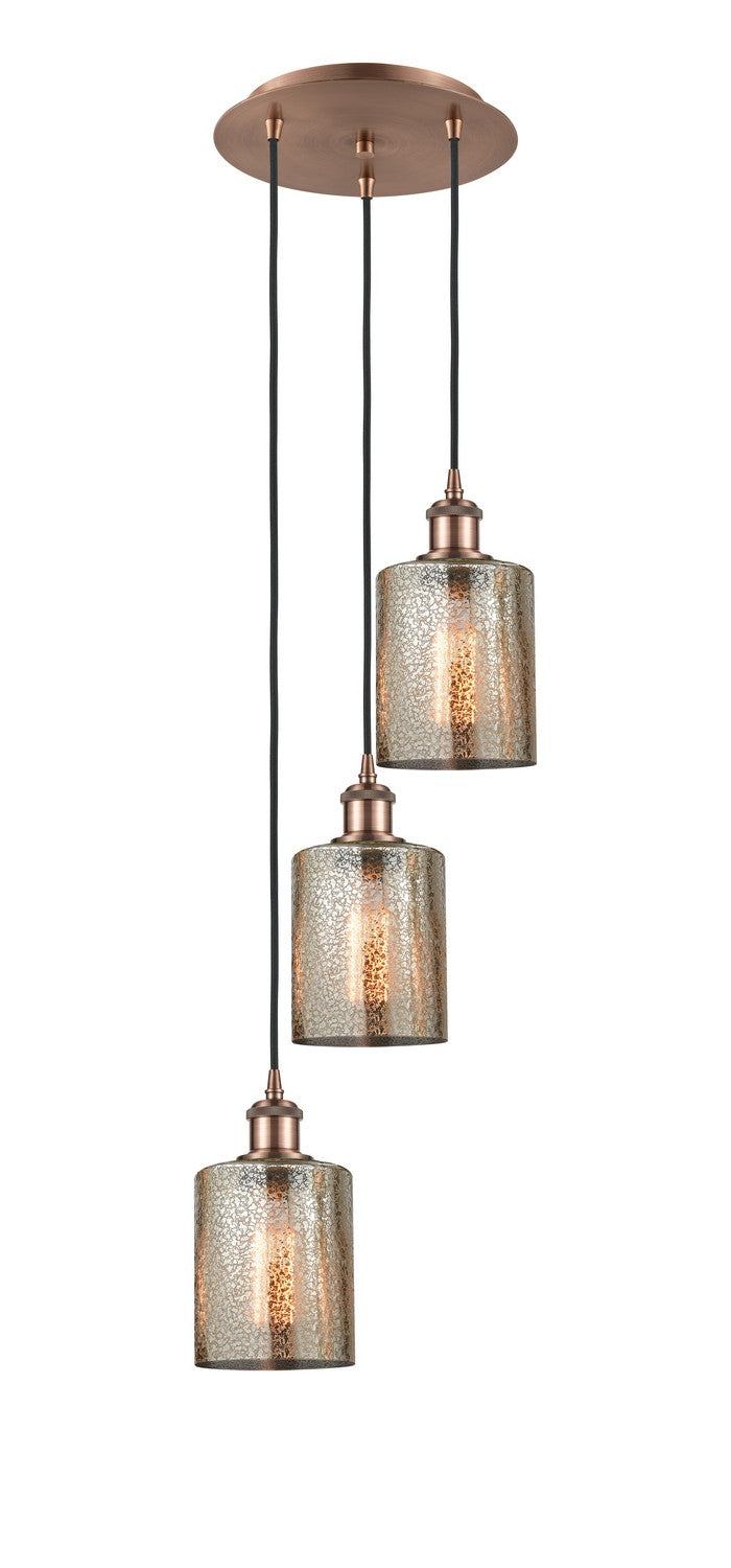 Innovations - 113B-3P-AC-G116 - LED Pendant - Ballston - Antique Copper