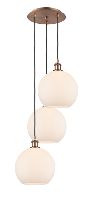 Innovations - 113B-3P-AC-G121-10 - LED Pendant - Ballston - Antique Copper