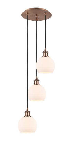 Innovations - 113B-3P-AC-G121-6 - LED Pendant - Ballston - Antique Copper