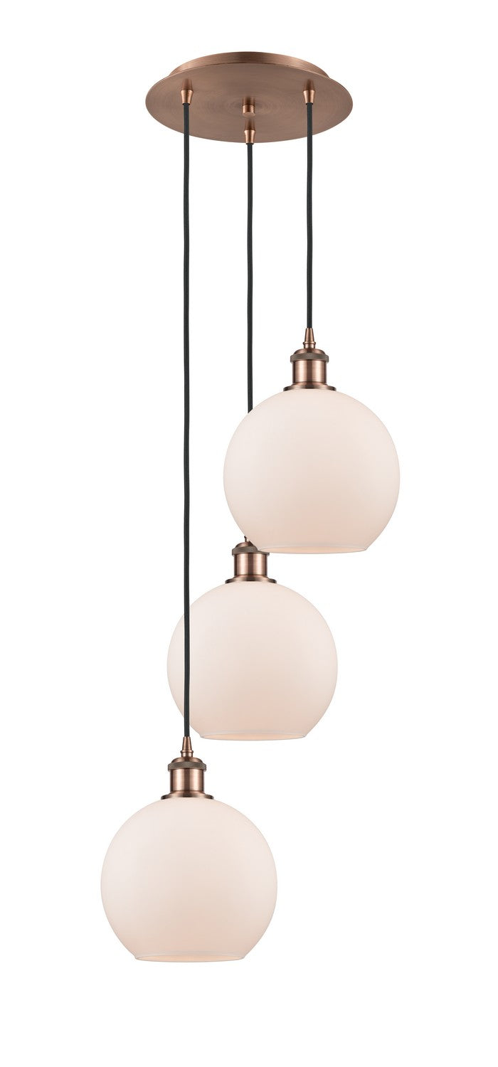 Innovations - 113B-3P-AC-G121-8 - LED Pendant - Ballston - Antique Copper