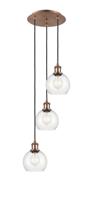 Innovations - 113B-3P-AC-G122-6 - LED Pendant - Ballston - Antique Copper