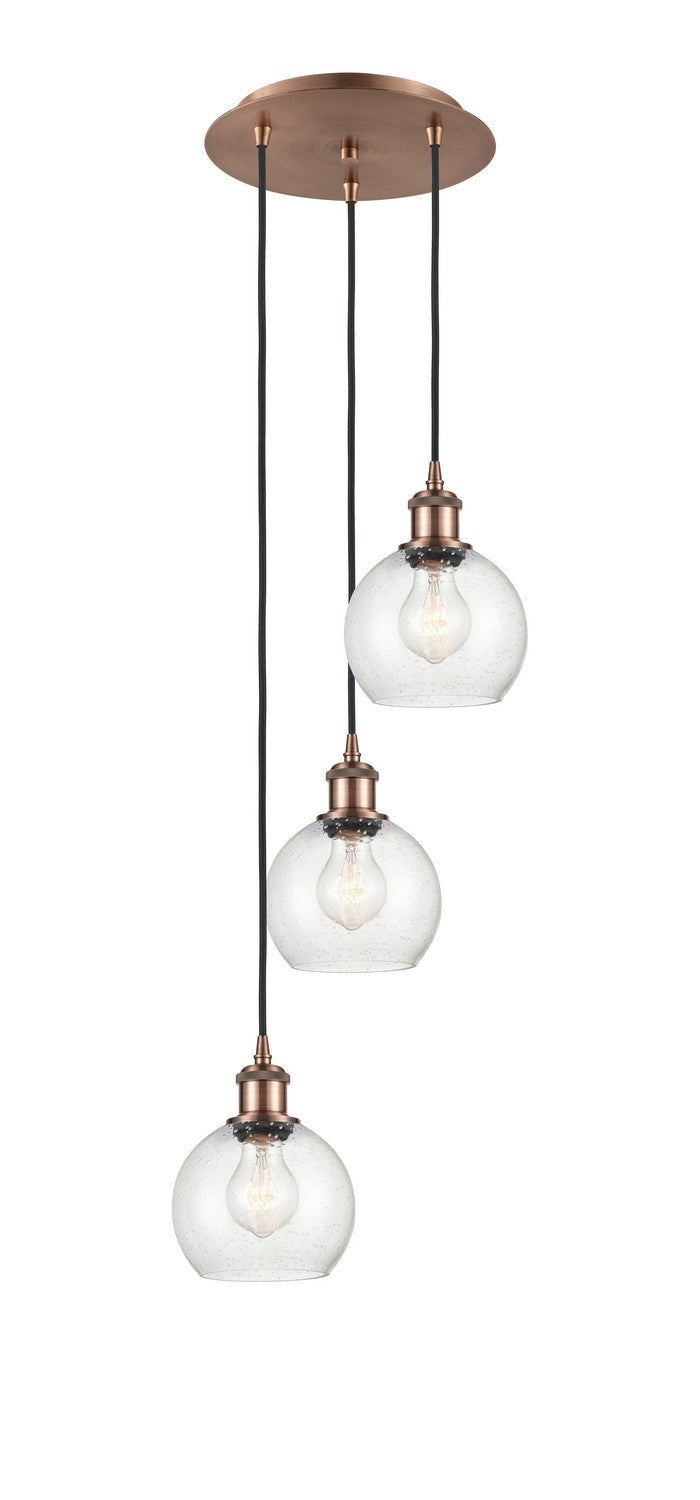 Innovations - 113B-3P-AC-G124-6 - LED Pendant - Ballston - Antique Copper