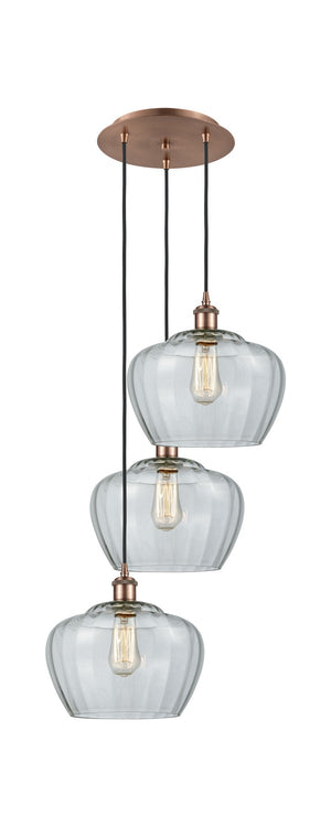 Innovations - 113B-3P-AC-G92-L - LED Pendant - Ballston - Antique Copper