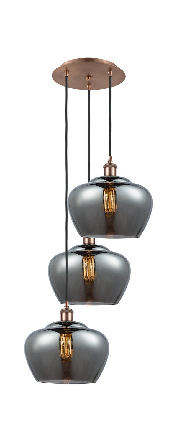 Innovations - 113B-3P-AC-G93-L - LED Pendant - Ballston - Antique Copper