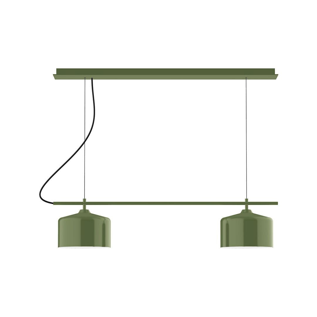 Montclair Light Works - CHE419-22 - Two Light Linear Chandelier - Axis - Fern Green