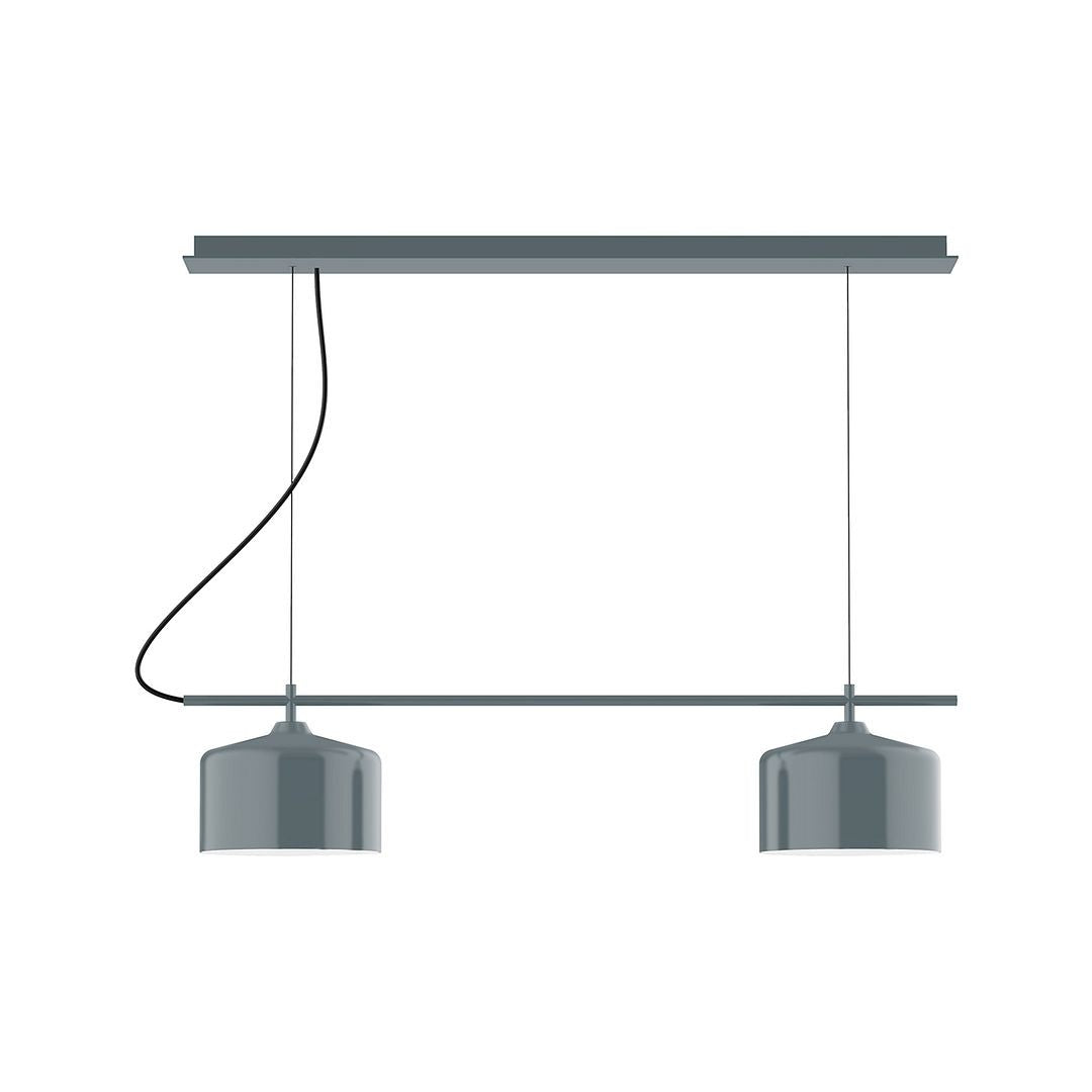 Montclair Light Works - CHE419-40 - Two Light Linear Chandelier - Axis - Slate Gray