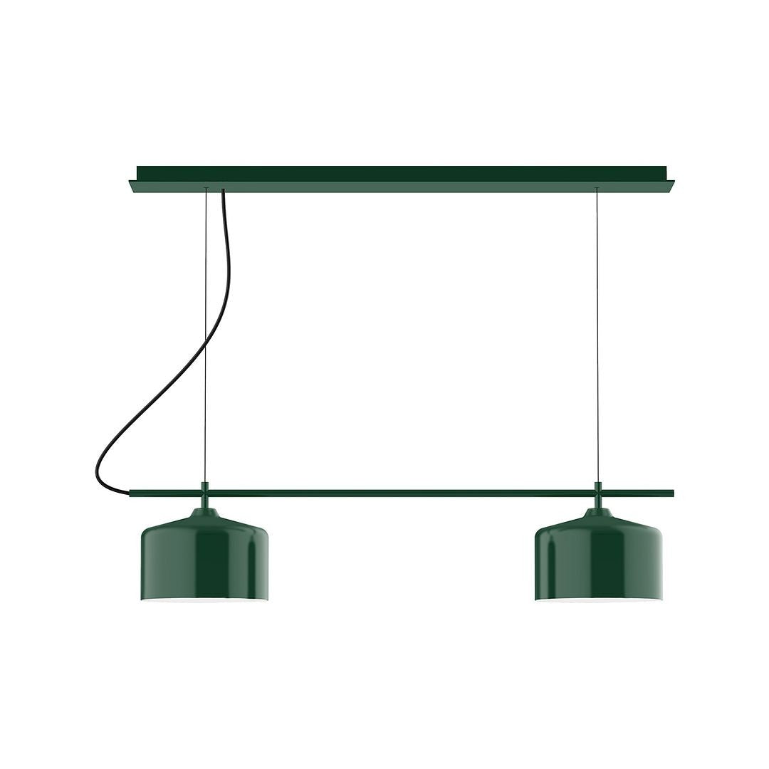 Montclair Light Works - CHE419-42-C12 - Two Light Linear Chandelier - Axis - Forest Green