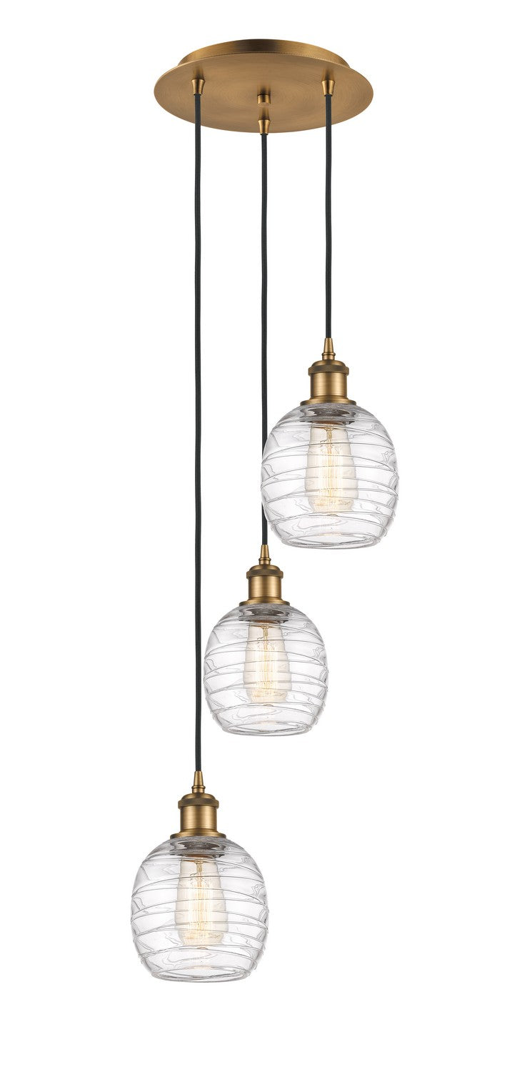 Innovations - 113B-3P-BB-G1013 - LED Pendant - Ballston - Brushed Brass