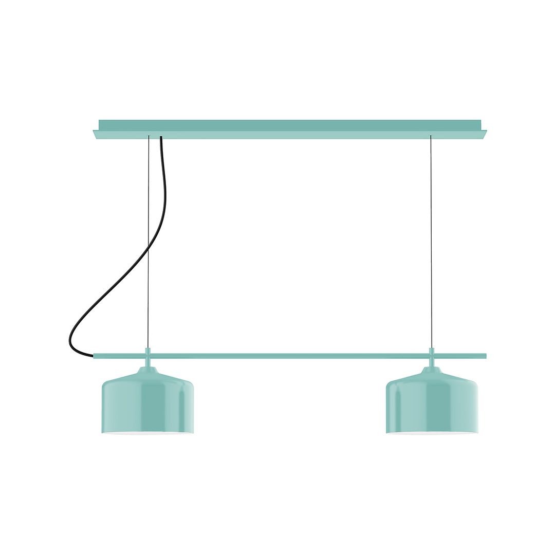 Montclair Light Works - CHE419-48-C01 - Two Light Linear Chandelier - Axis - Sea Green