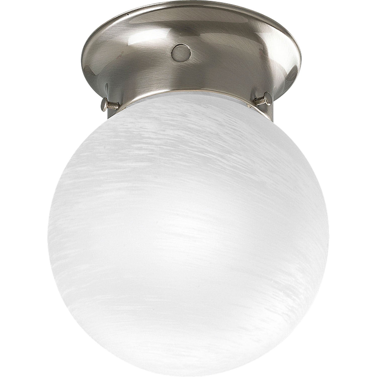 Progress Lighting - P3401-09 - One Light Flush Mount - Globe - Alabaster - Brushed Nickel