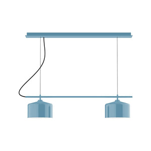 Montclair Light Works - CHE419-54 - Two Light Linear Chandelier - Axis - Light Blue