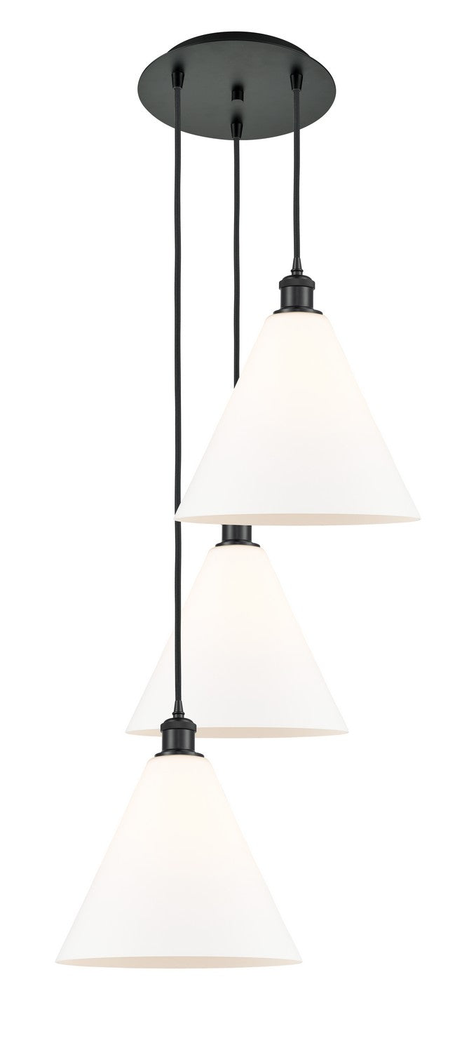 Innovations - 113B-3P-BK-GBC-121 - LED Pendant - Ballston - Matte Black