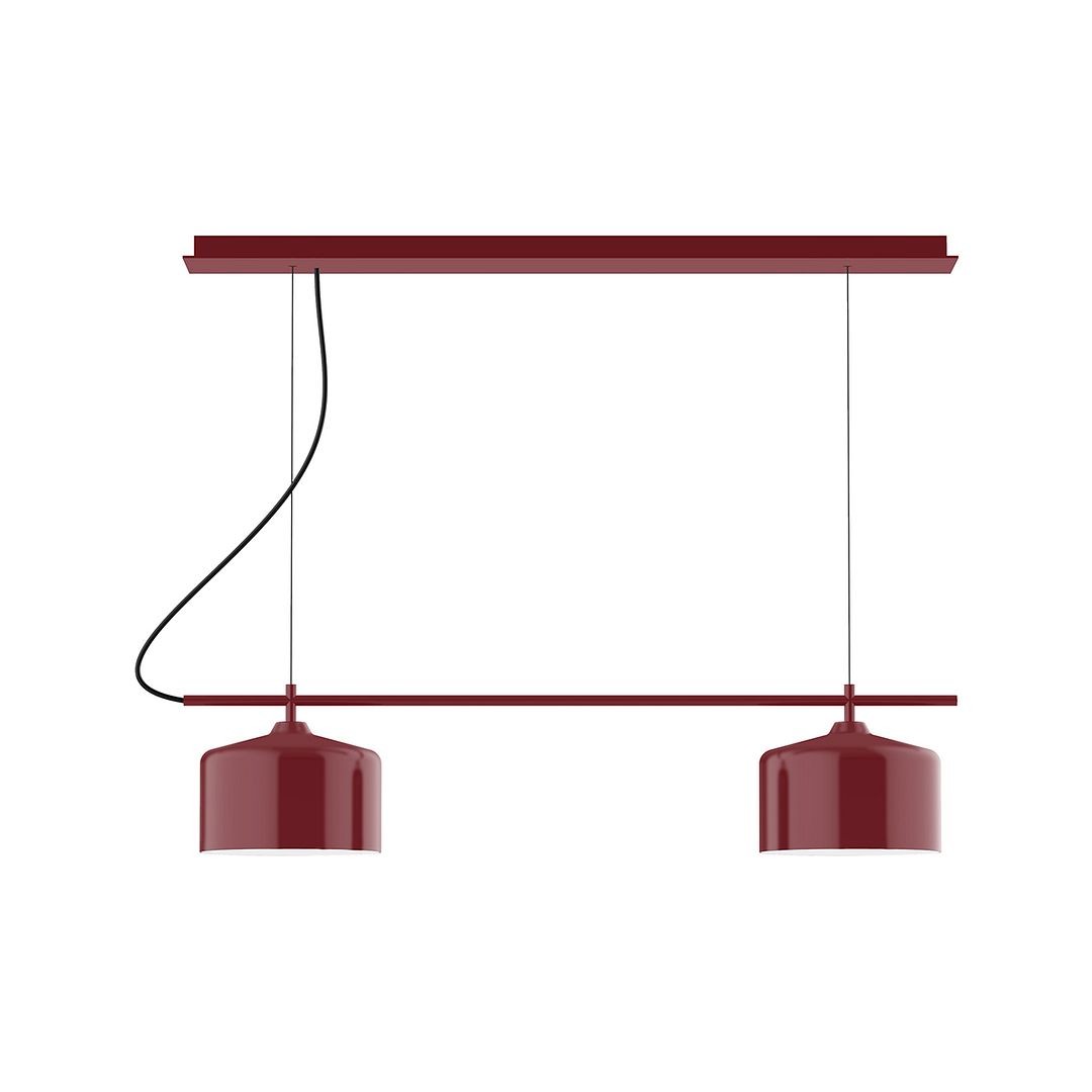 Montclair Light Works - CHE419-55 - Two Light Linear Chandelier - Axis - Barn Red