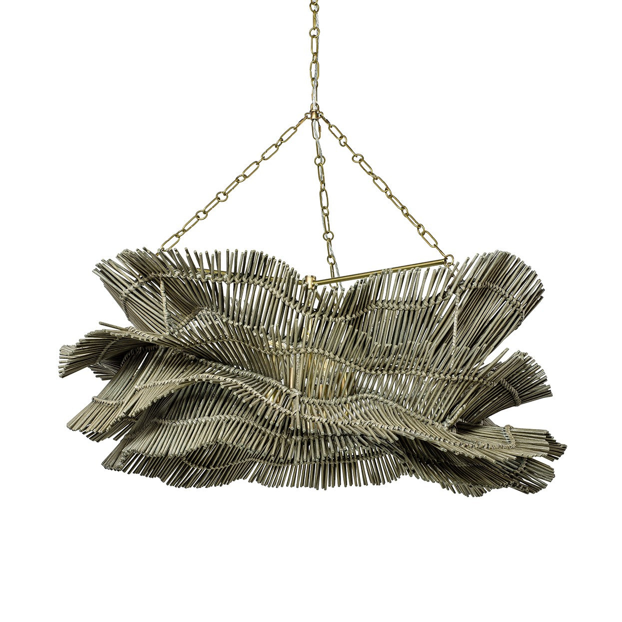 Palecek - 2237-79 - Four Light Chandelier - Miramar - Antique Brass