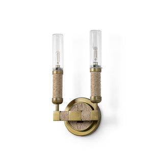 Palecek - 2309-79 - Outdoor Wall Sconce - Carolina - Brass / Synthetic Rattan