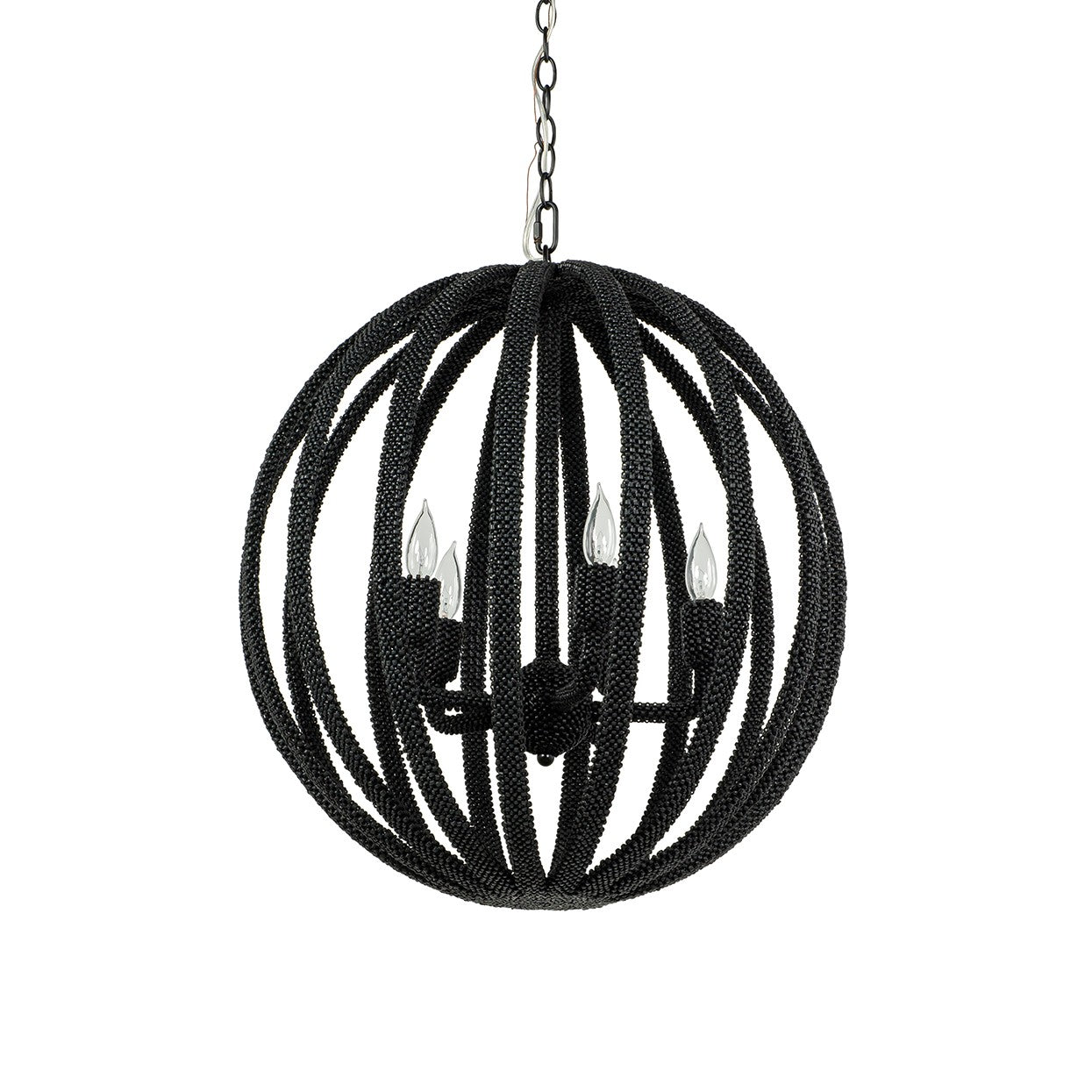 Palecek - 2320-79 - Five Light Chandelier - Madera - Black