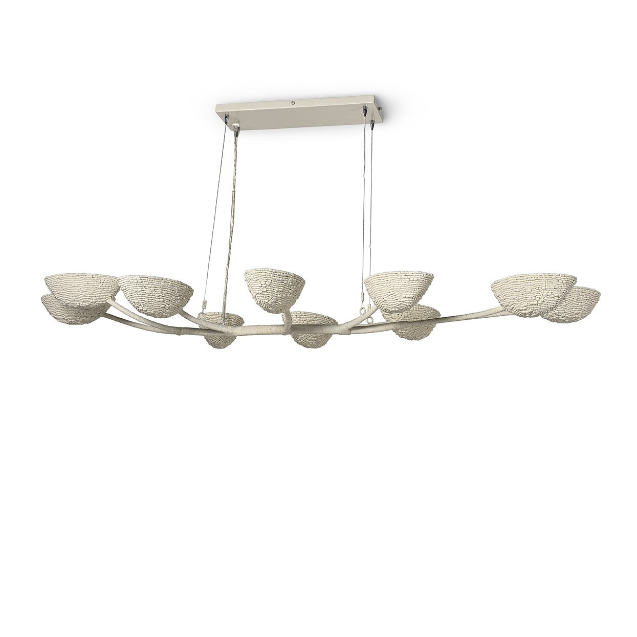 Palecek - 2451-79 - Ten Light Linear Chandelier - Delilah - Matte Cream