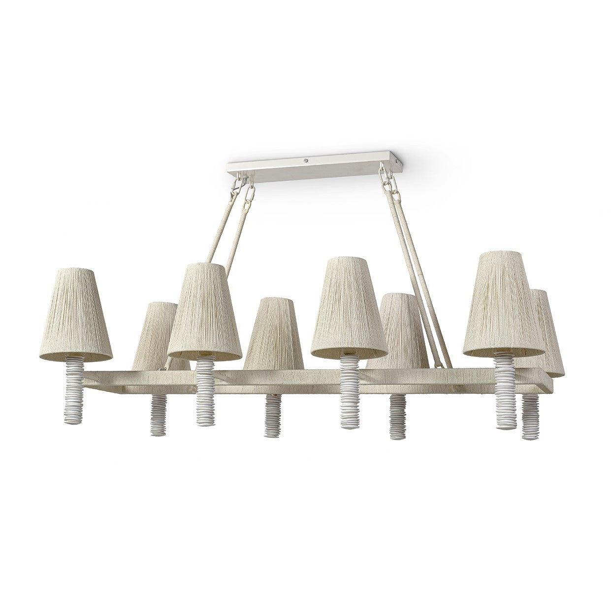 Palecek - 2944-79 - Eight Light Linear Chandelier - Lassiter - Cream