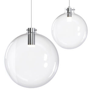 BlackJack Lighting - SP-SPL-CL-12-PC-30K-5W-SP5 - LED Pendant - Clear Glass Sphere - Polished Chrome