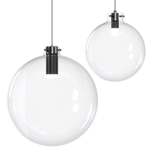 BlackJack Lighting - SP-SPS-CL-08-BL-30K-3W-SP5 - LED Pendant - Clear Glass Sphere - Matte Black