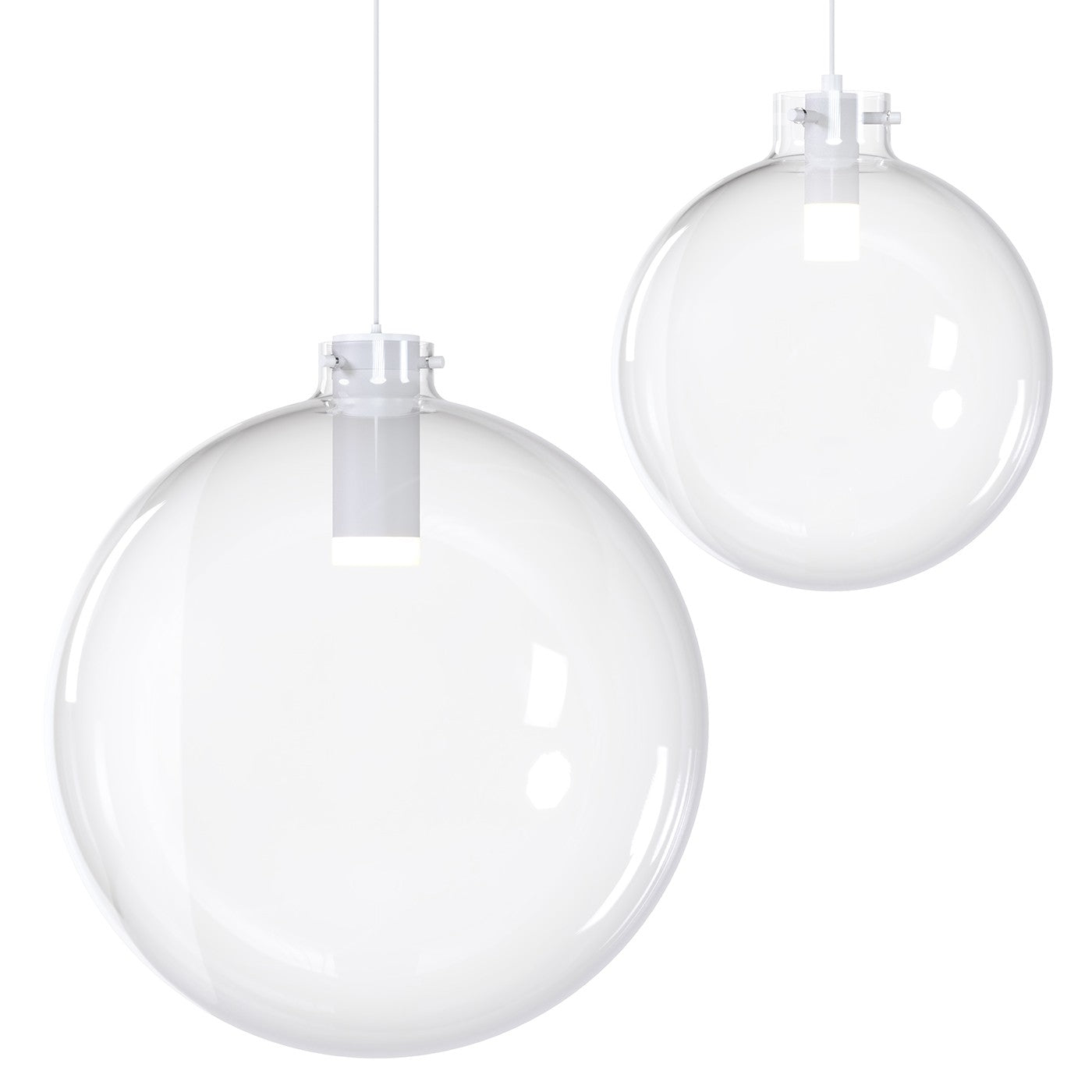 BlackJack Lighting - SP-SPS-CL-08-WH-30K-3W-SP5 - LED Pendant - Clear Glass Sphere - White