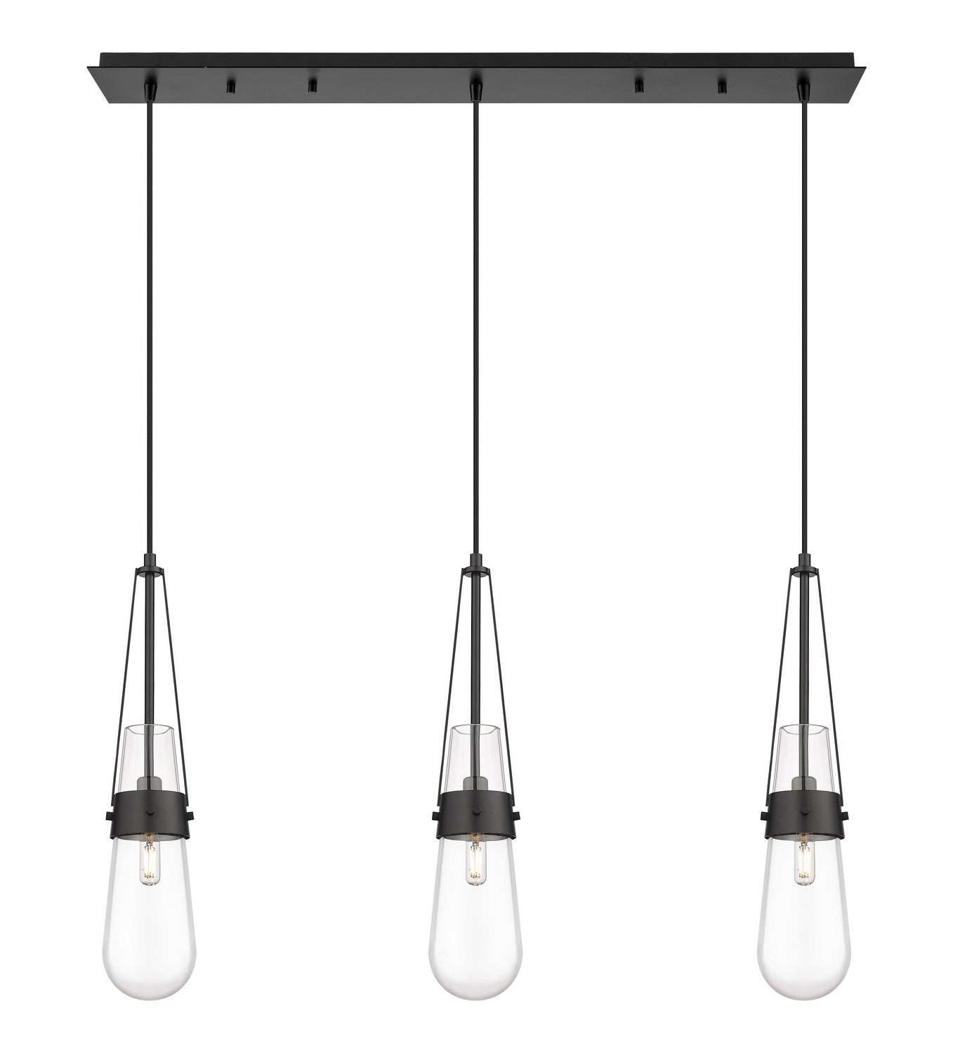 Innovations - 123-452-1P-BK-G452-4CL - LED Linear Pendant - Downtown Urban - Matte Black