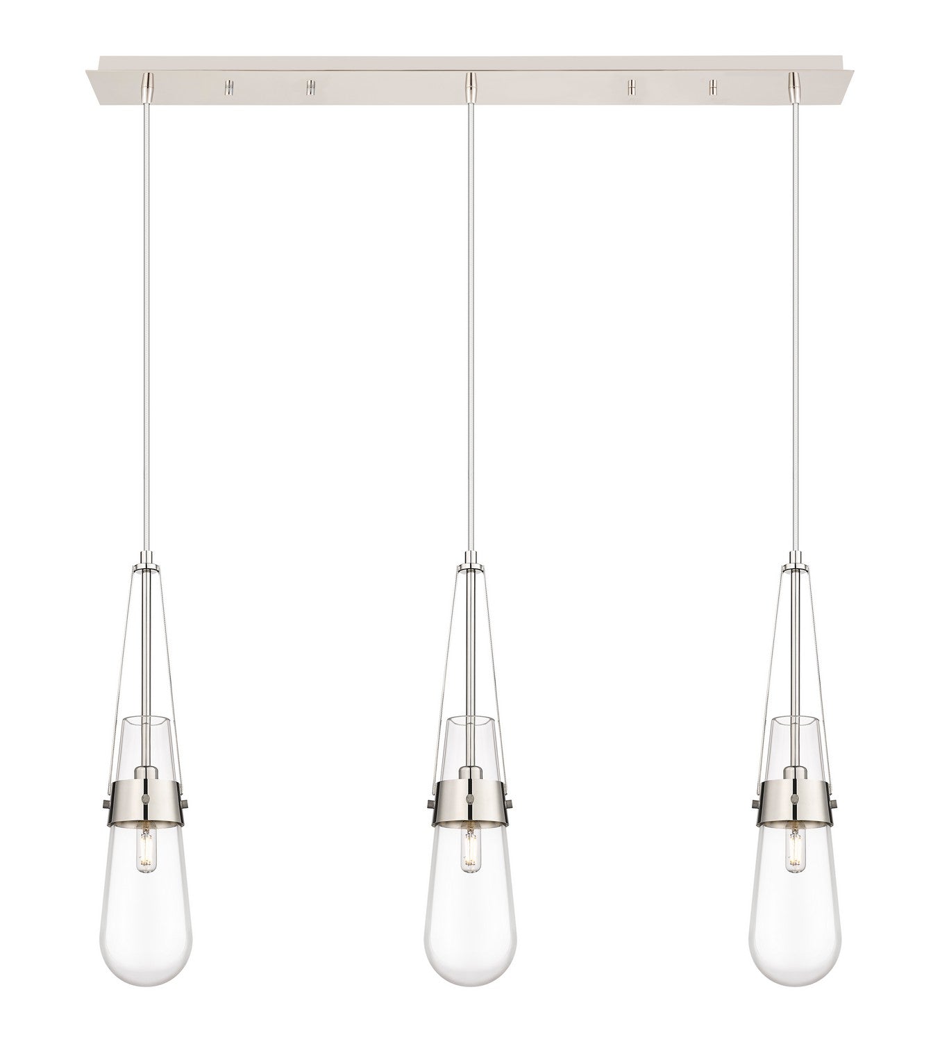 Innovations - 123-452-1P-PN-G452-4CL - LED Linear Pendant - Downtown Urban - Polished Nickel