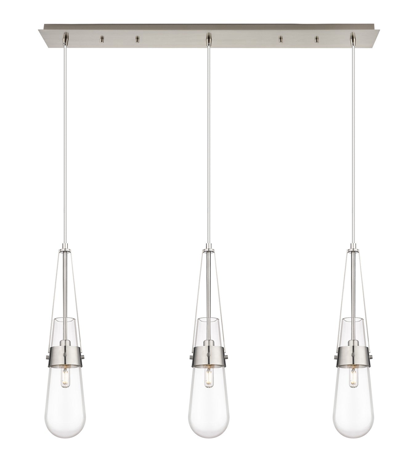 Innovations - 123-452-1P-SN-G452-4CL - LED Linear Pendant - Downtown Urban - Brushed Satin Nickel