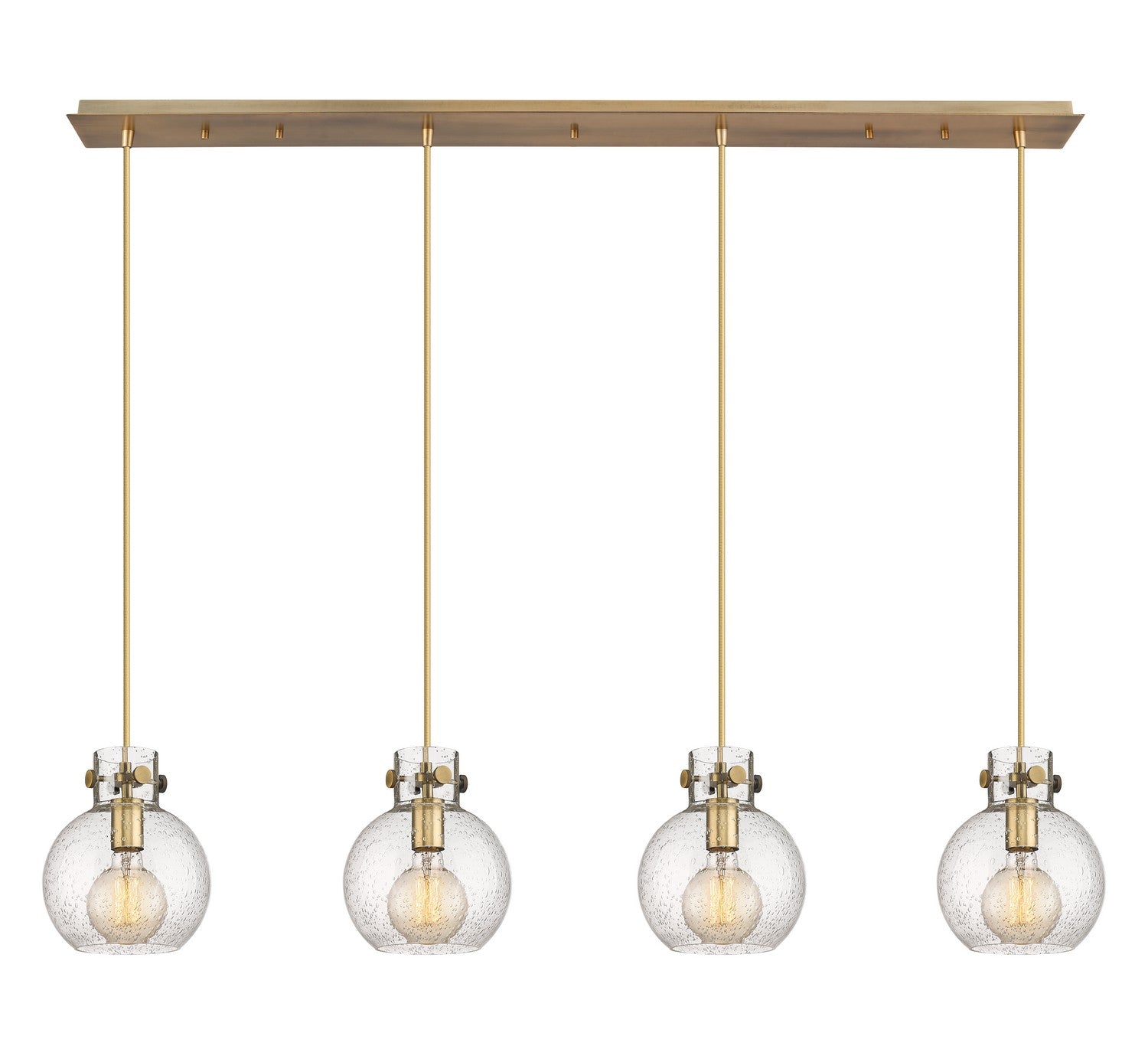 Innovations - 124-410-1PS-BB-G410-8SDY - Two Light Linear Pendant - Newton - Brushed Brass